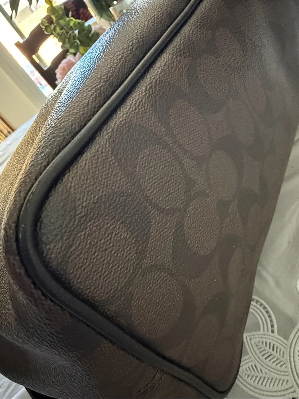 Coach Brown and Black Signature Canvas Tote Pristine Condition Like New - Picture 6 of 13